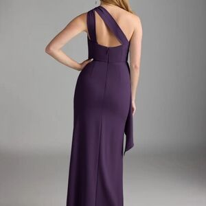 Azazie Maive StretchPlum Sheath Ruched Stretch Crepe Dress size 16